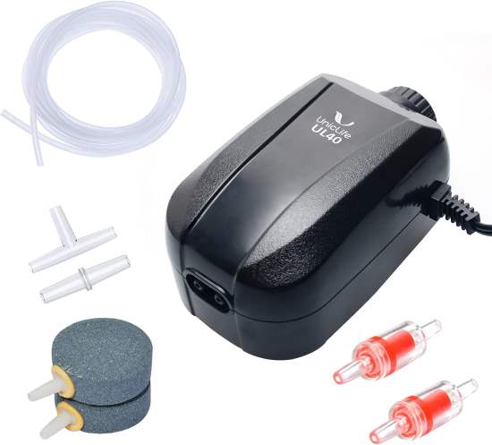 Uniclife 64 GPH Aquarium Air Pump with Dual Outlets