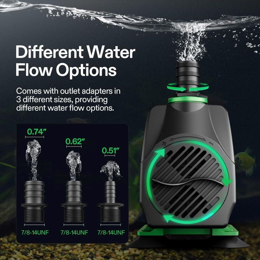 VIVOSUN 3000L/H submersible pump used in fish tank and hydroponics system