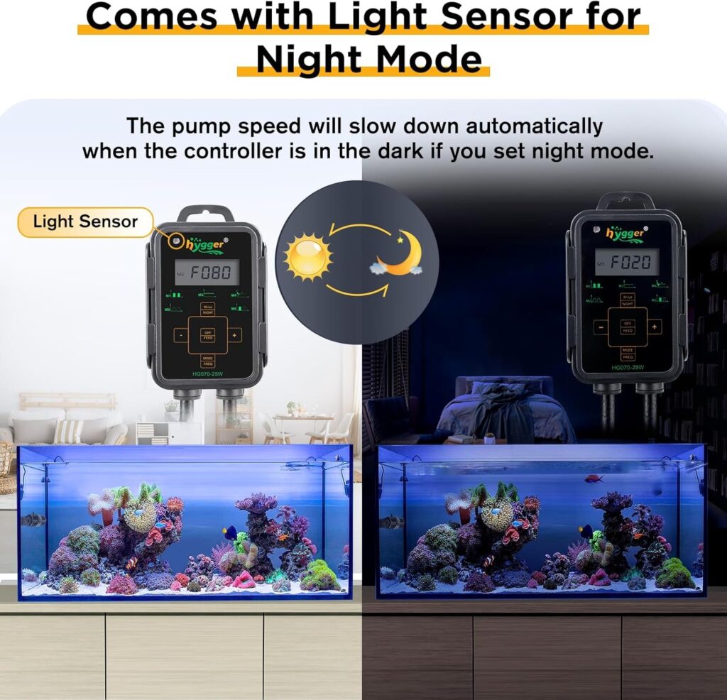 Hygger 18W Aquarium Wave Maker with LED Controller for Freshwater and Reef Tanks