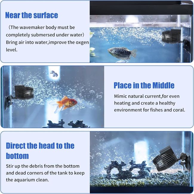 AQUANEAT 800 GPH Wave Maker Pumps for Freshwater and Saltwater Tanks