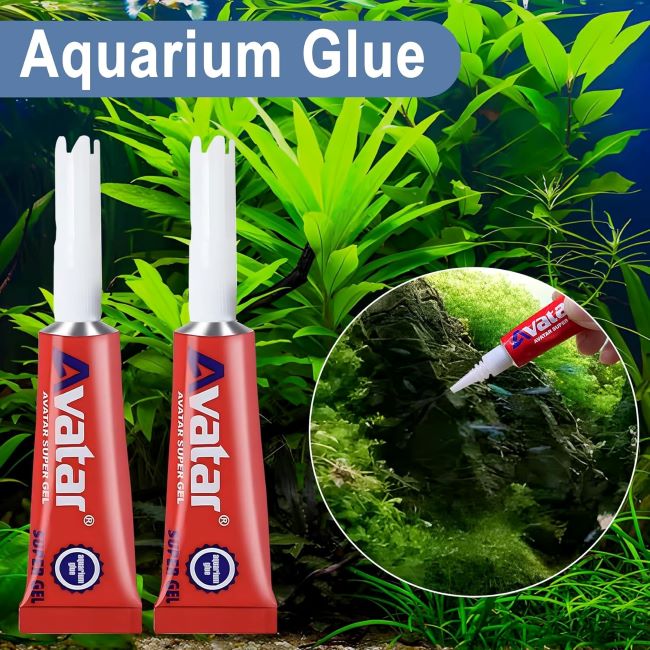 EIGTWEN 3pcs aquarium glue safe quick-dry reef adhesive for aquatic plants, stones and shells