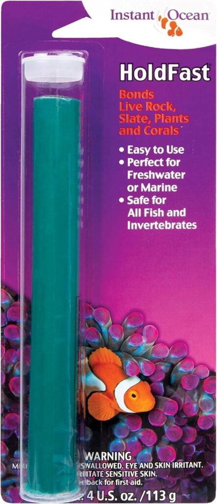 Instant Ocean HoldFast epoxy stick 4oz fish-safe reef putty for securing coral and live rock