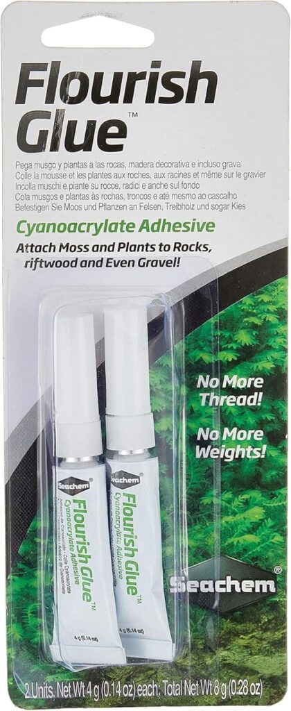 Seachem Flourish Glue aquarium plant adhesive for moss, rocks and driftwood aquascaping