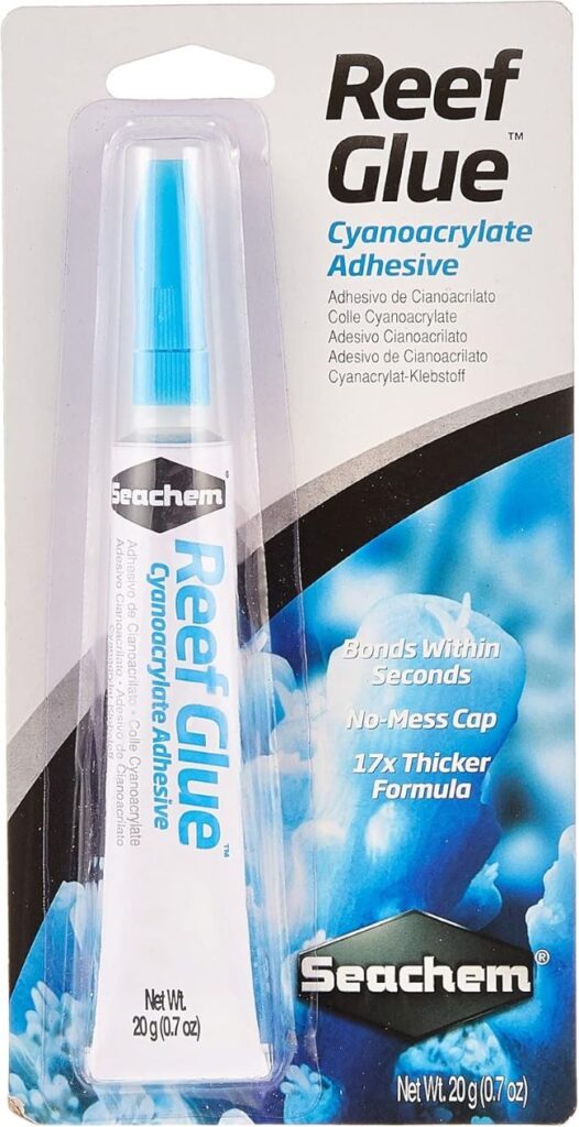 Seachem Reef Glue cyanoacrylate gel 20g for coral frag mounting in reef aquariums