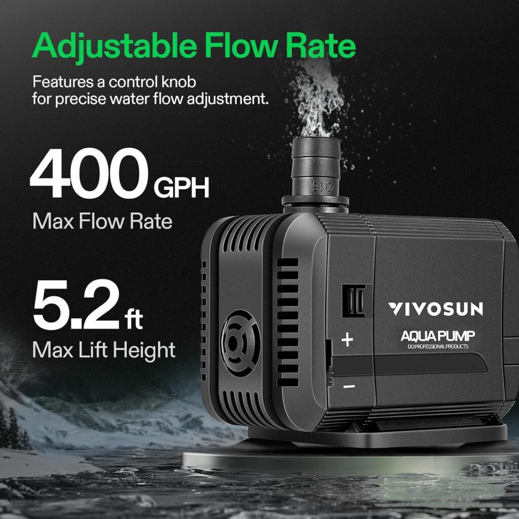 VIVOSUN 400GPH aquarium and fountain pump review image