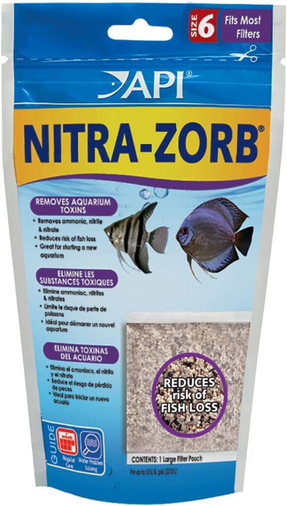 API Nitra-Zorb Size 6 Filtration Pouch – aquarium canister filter bag for freshwater and saltwater tanks, improves water quality and removes nitrates.