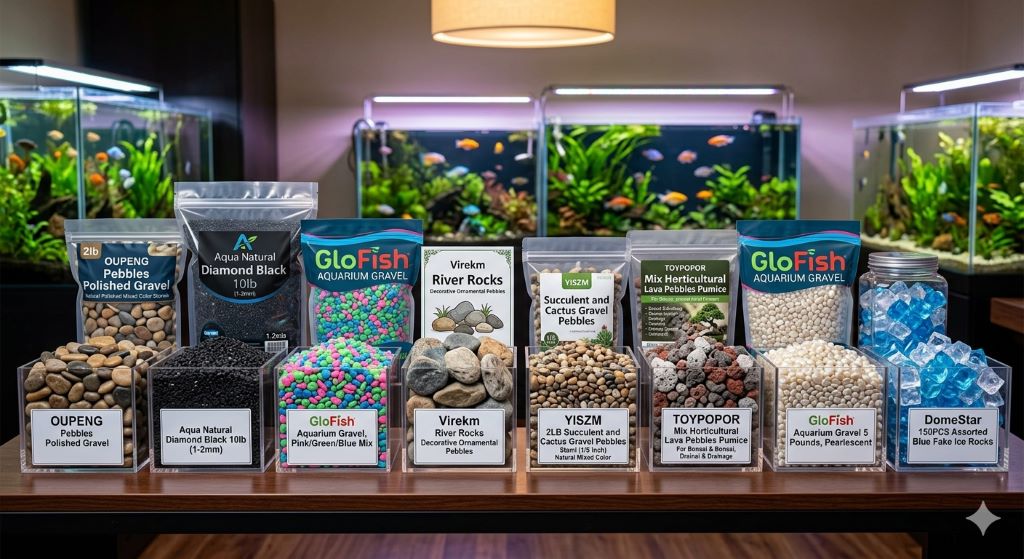 Best Affordable Aquarium Gravel And River Rocks: Mixed Colors, Black, and Pearlescent Pebbles That Wow