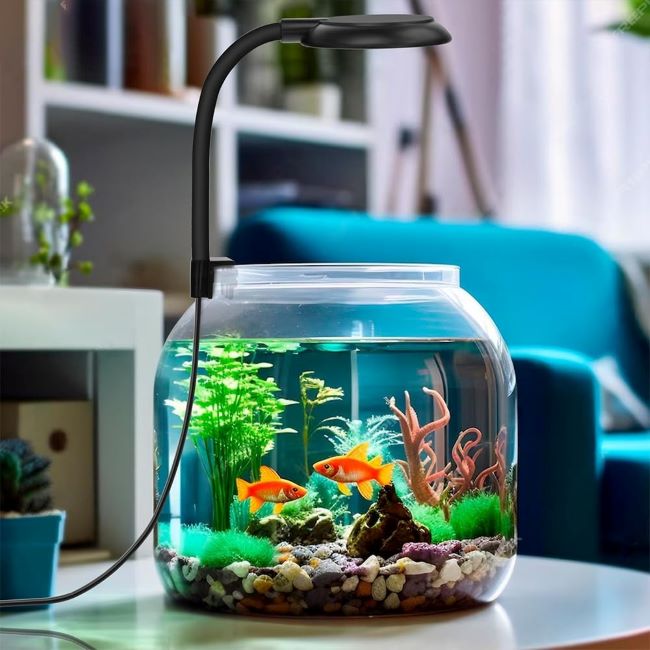 DaToo Mini Clip-On 7W Dimmable LED Light for 1–3 Gallon Fish Tanks, USB Powered