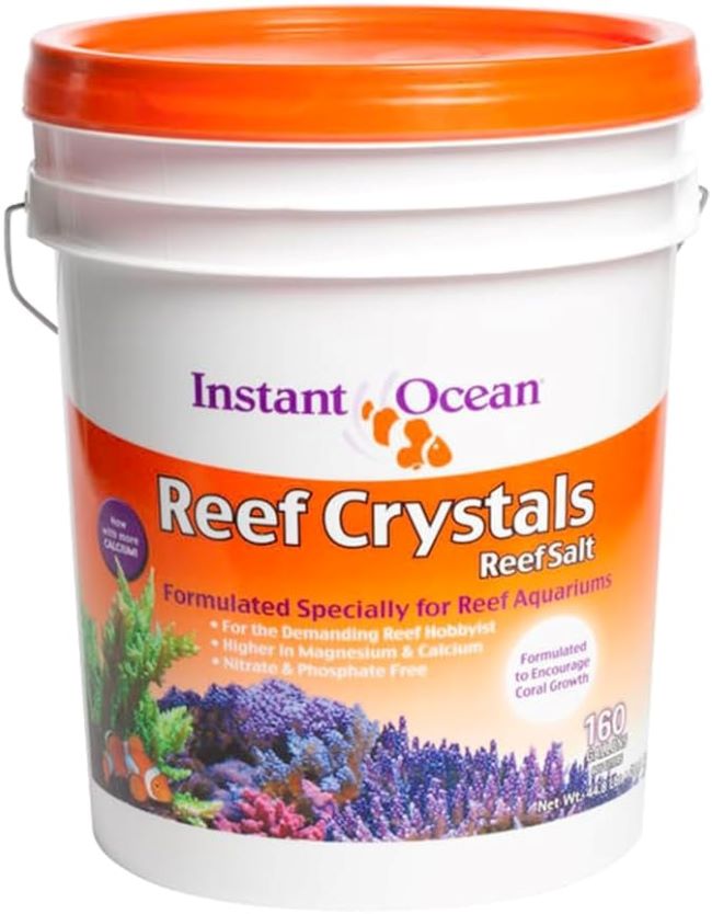 Instant Ocean Reef Crystals Reef Salt 160 Gallons – premium reef salt for large aquariums, enriched formula for coral and fish health.