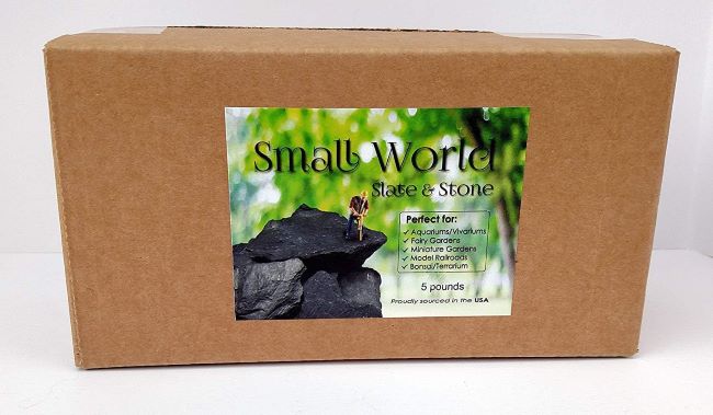 Small World natural slate stones 3–5 inch rocks for aquarium aquascaping and miniature garden decor