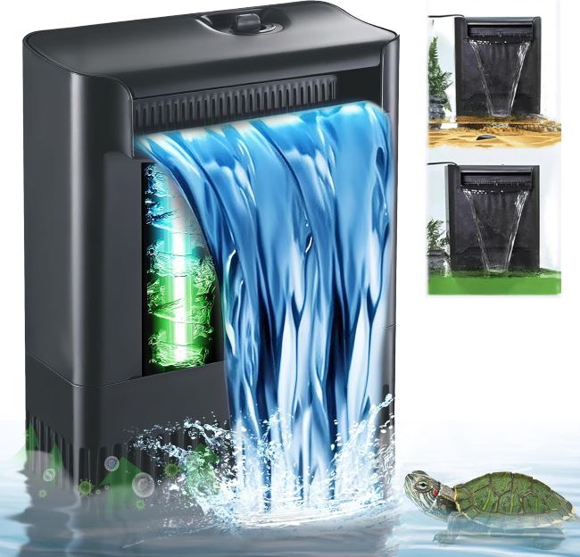 TARARIUM turtle tank UV filter with 4-stage filtration for large aquariums and cloudy water cleaning