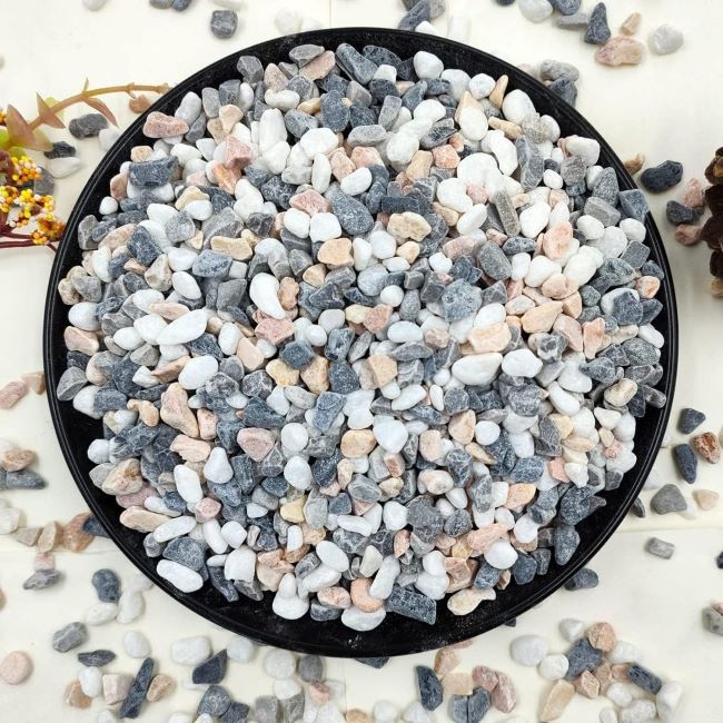 YISZM 2lb Succulent & Cactus Gravel – mixed color polished stones for terrariums, aquariums, vases, and outdoor gardening.