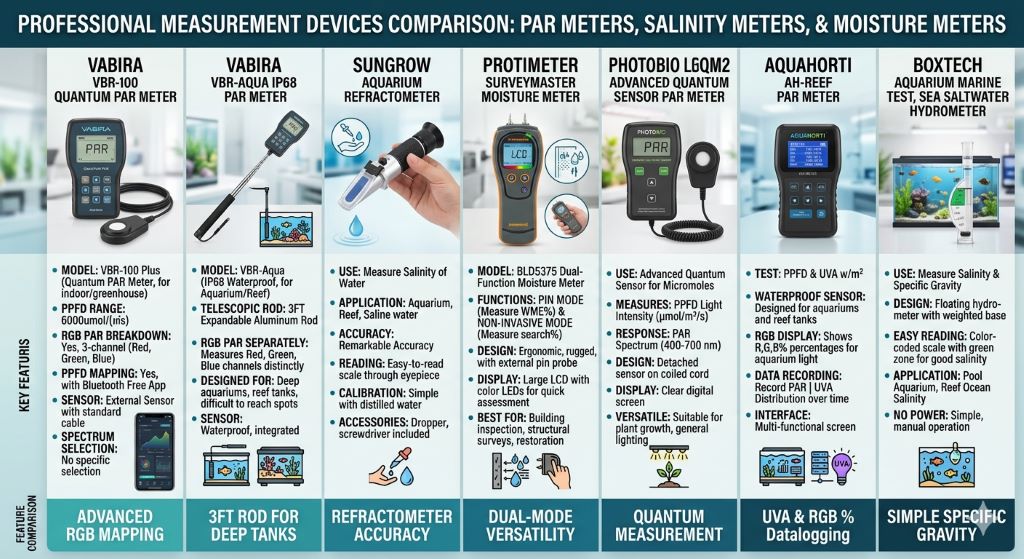 Best Affordable PAR, Moisture & Salinity Meters in 2026: Accurate Aquarium Testing Without Overspending