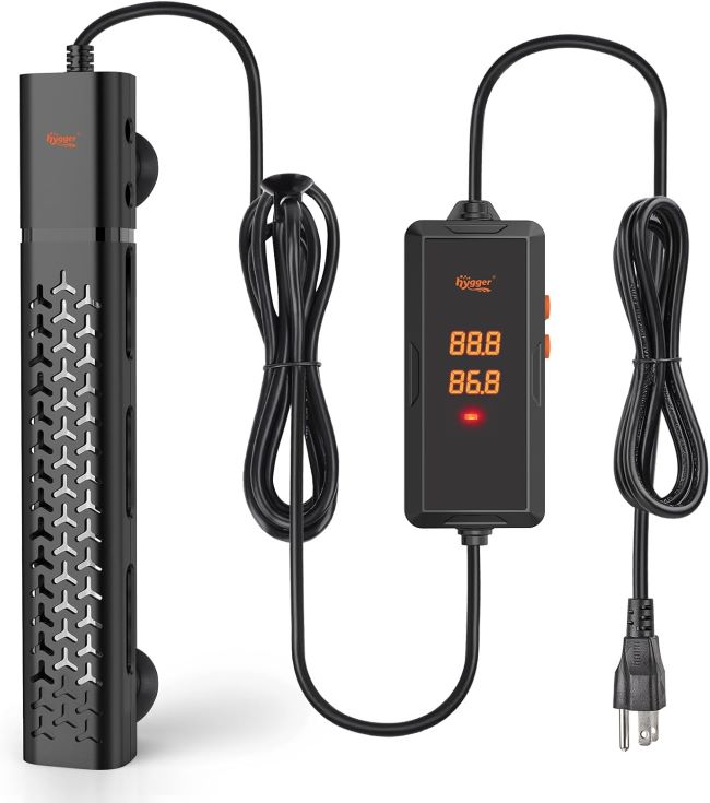 Hygger 200W aquarium heater for small tanks with intelligent temperature control and auto stop feature