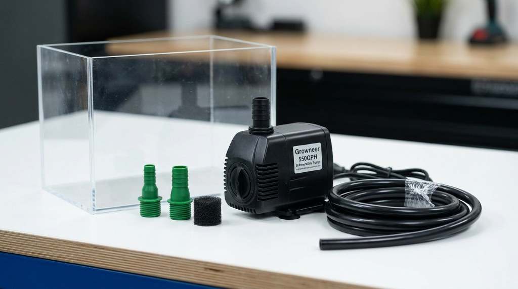 Correct placement of Growneer 550GPH Submersible Pump underwater