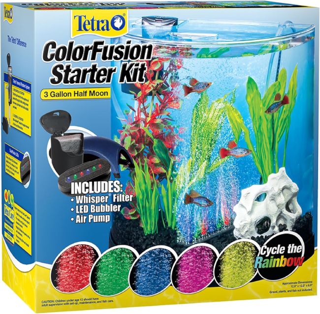 Tetra Half-Moon compact aquarium with curved design for beginner fish keepers