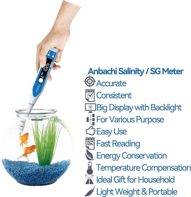 Anbachi Digital Salinity Meter with easy-to-read display
