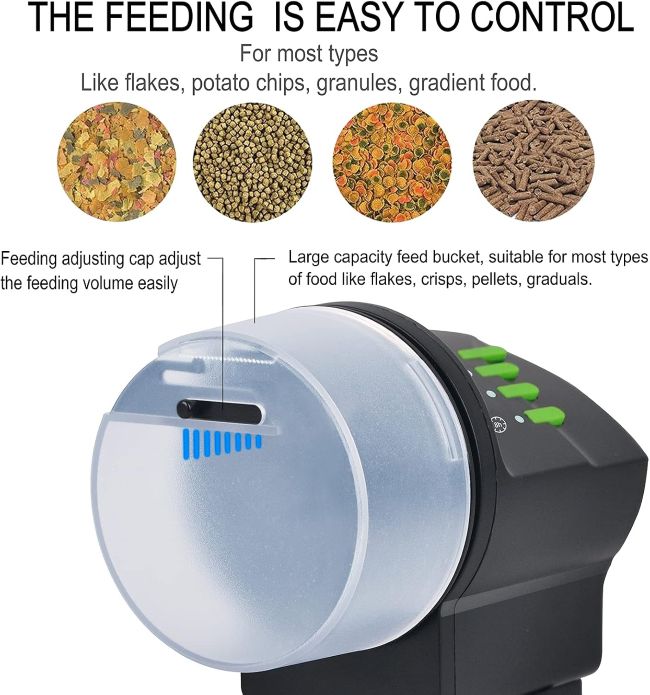 DXOPHIEX automatic fish feeder with scheduled feeding controls