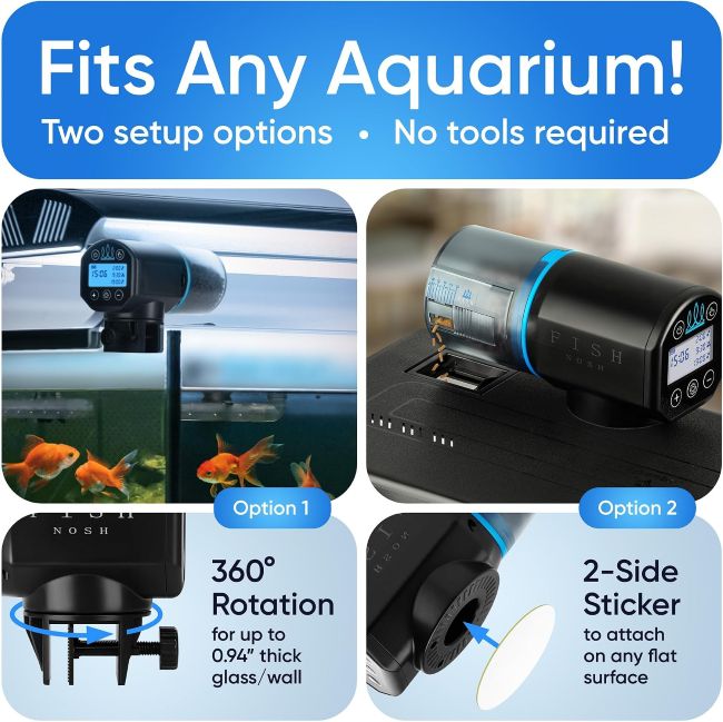 FISHNOSH automatic aquarium feeder for scheduled feeding