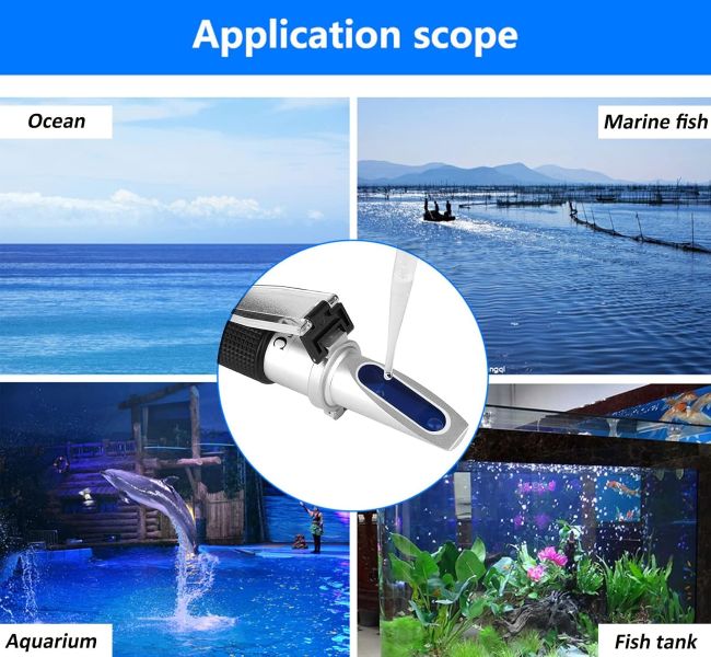 Hallocool refractometer for measuring water salinity